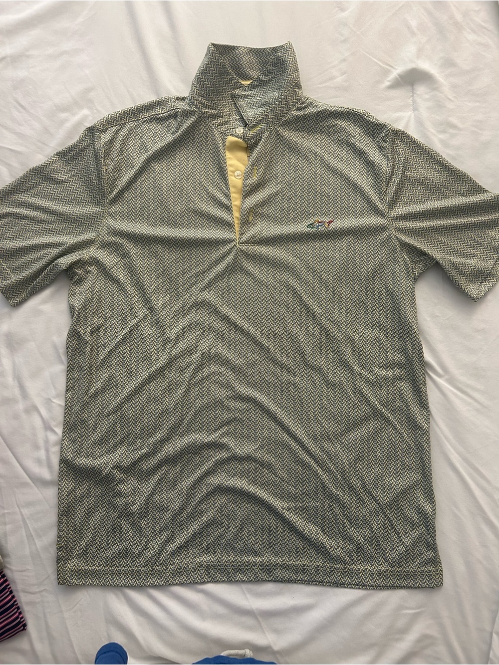 Greg Norman Collection Olive Green Polo with Yellow Placket